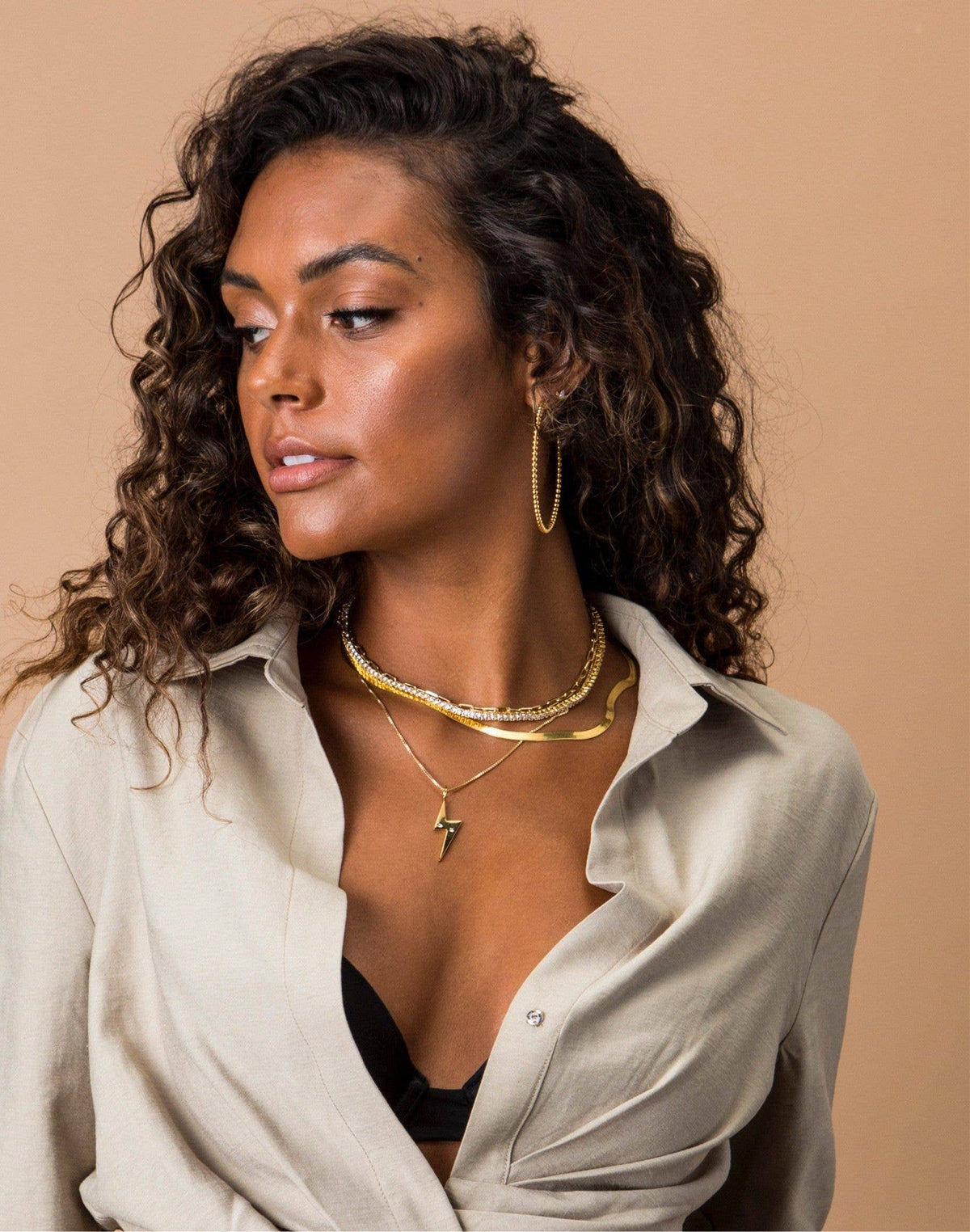 Sahira Chelsea Beaded Hoops