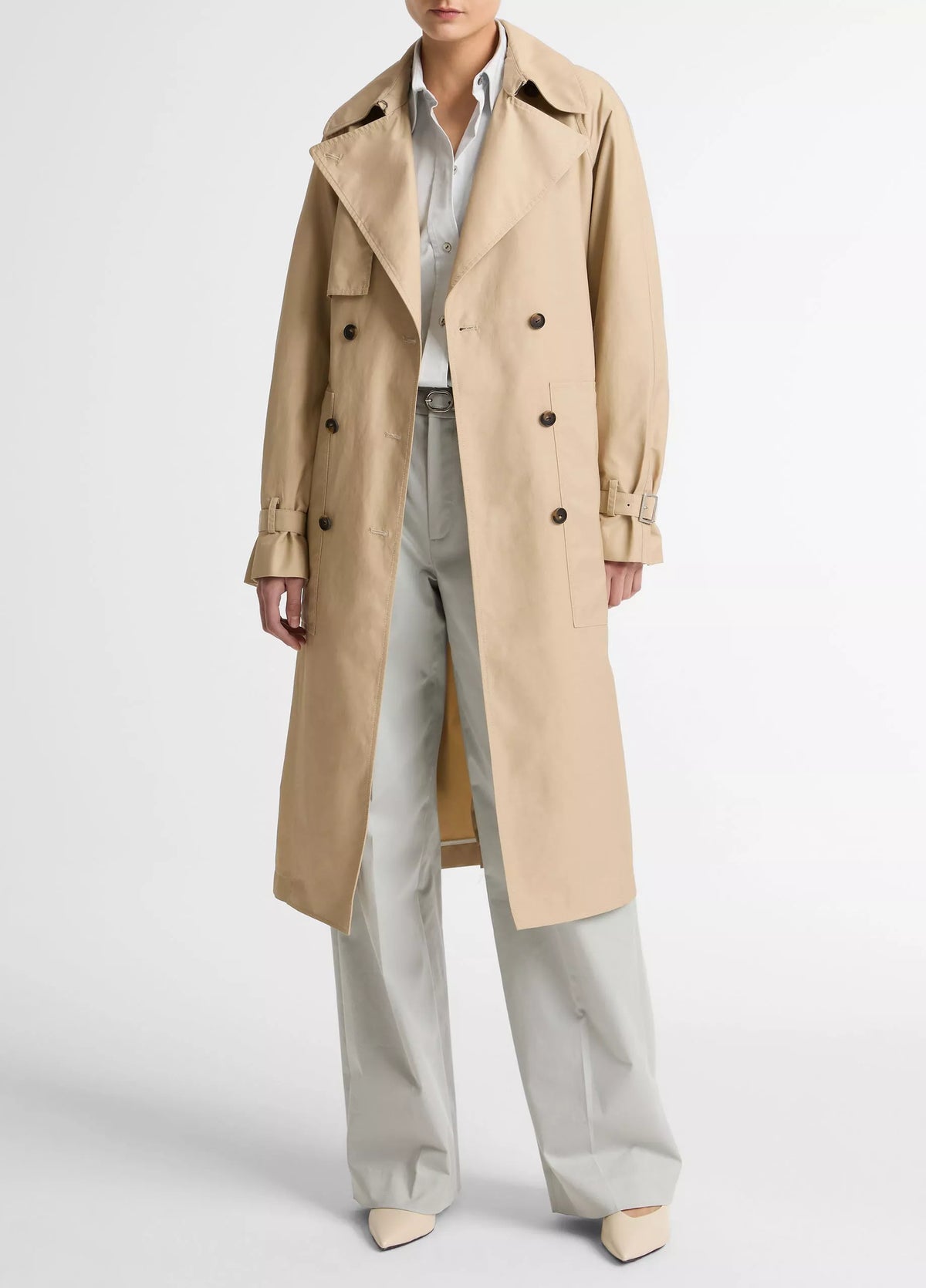 Vince Fine Cotton-Blend Twill Trench Coat