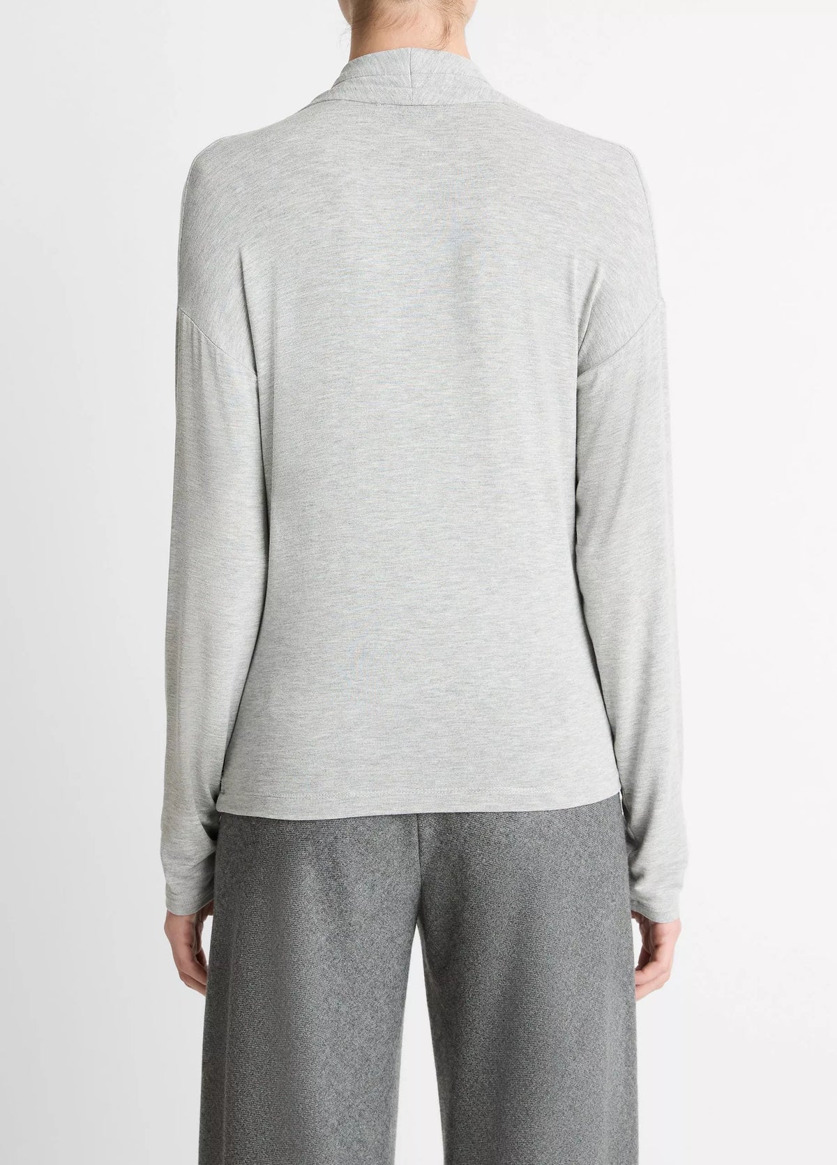 Vince Relaxed Fixed-Wrap Jersey Top
