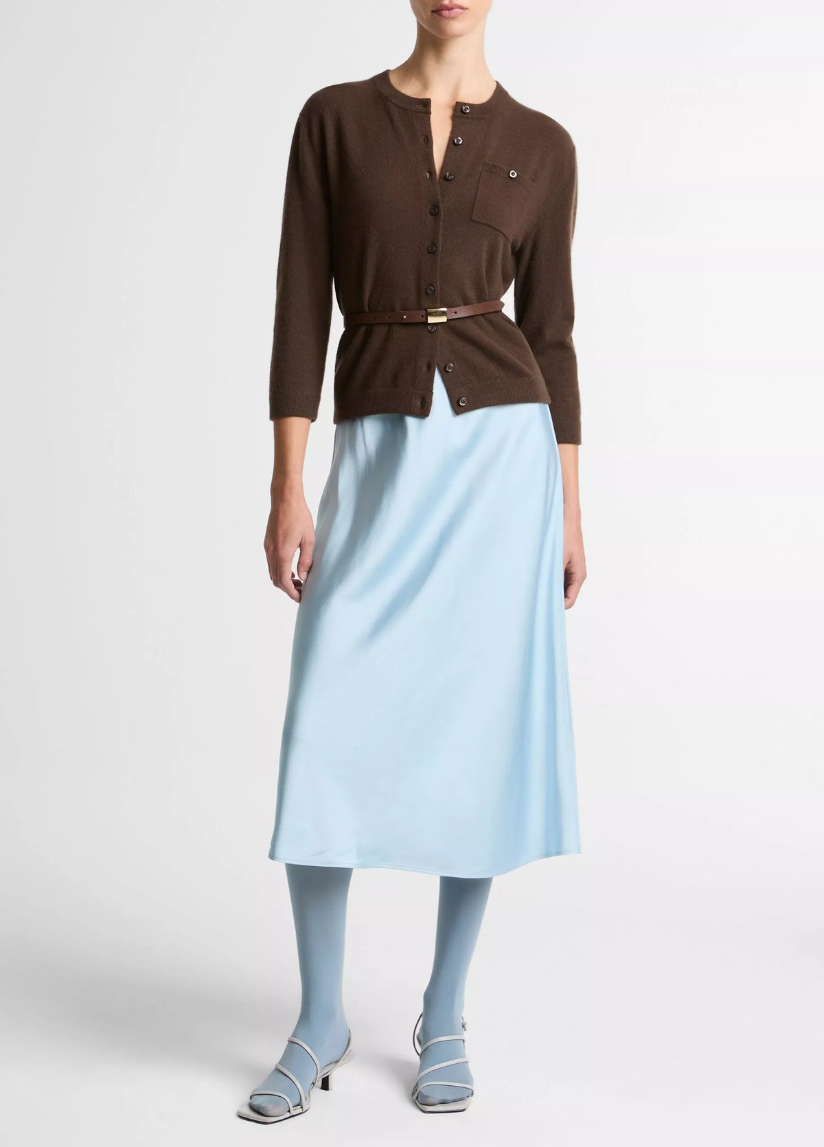 Vince Matte Satin Slip Skirt