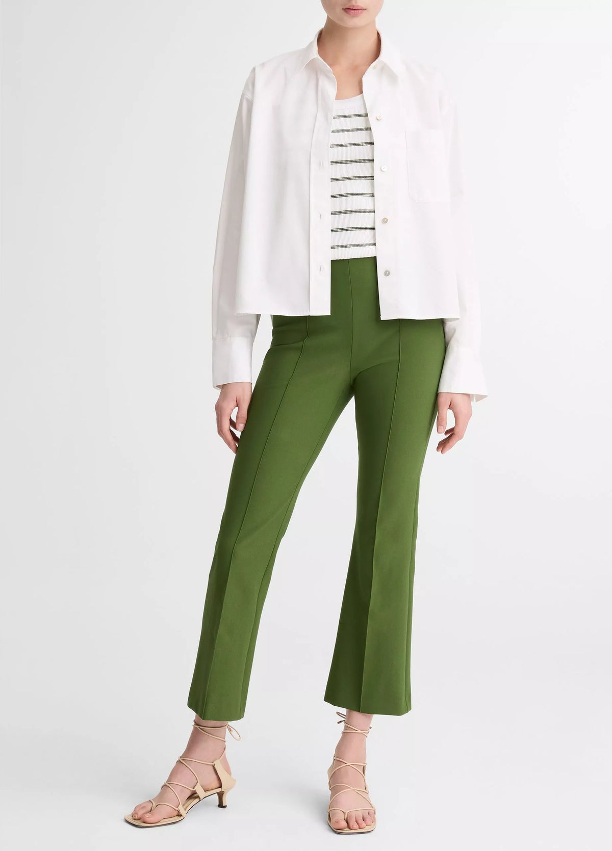 Vince Striped Ribbed Scoop-Neck Tank