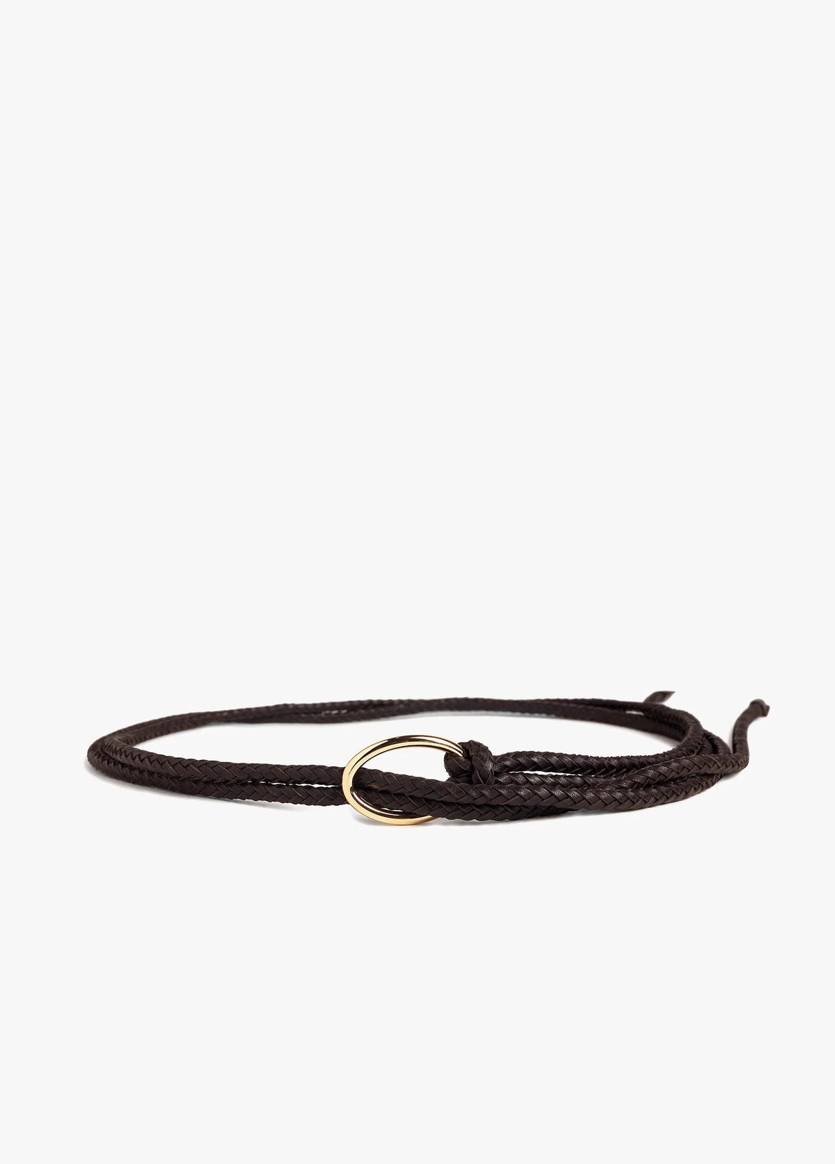 The Woven Knot Belt - Dark Brown Polished