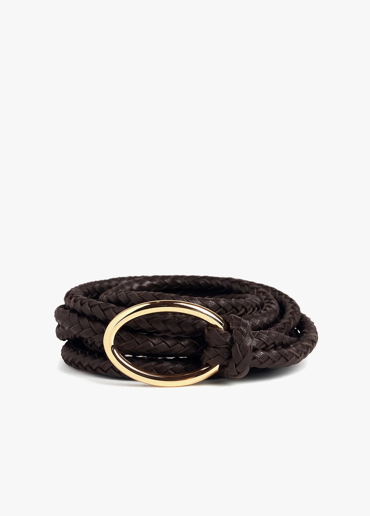 The Woven Knot Belt - Dark Brown Polished