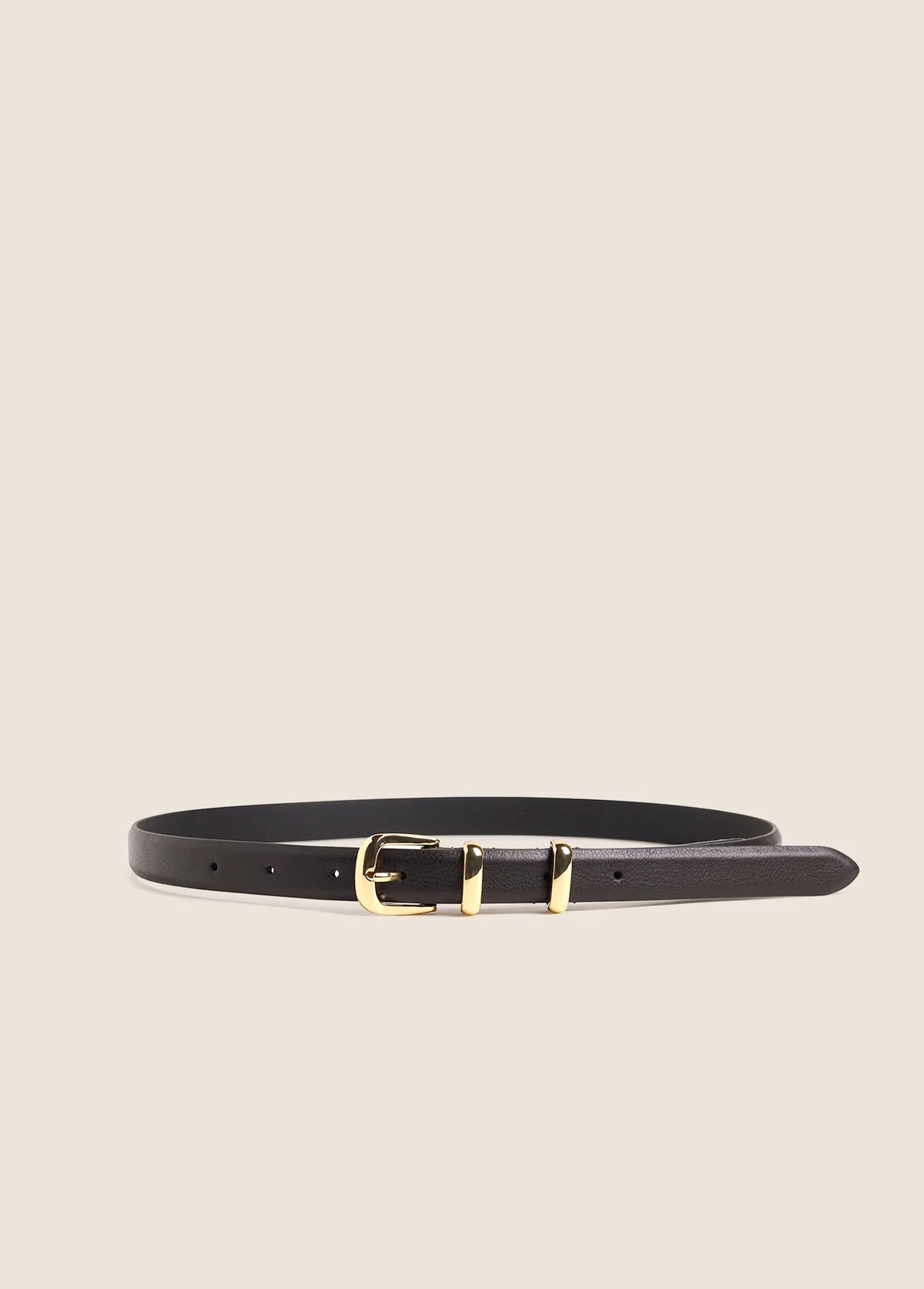 Favorite Daughter Skinny Jordan Belt - Brown/Polished Gold