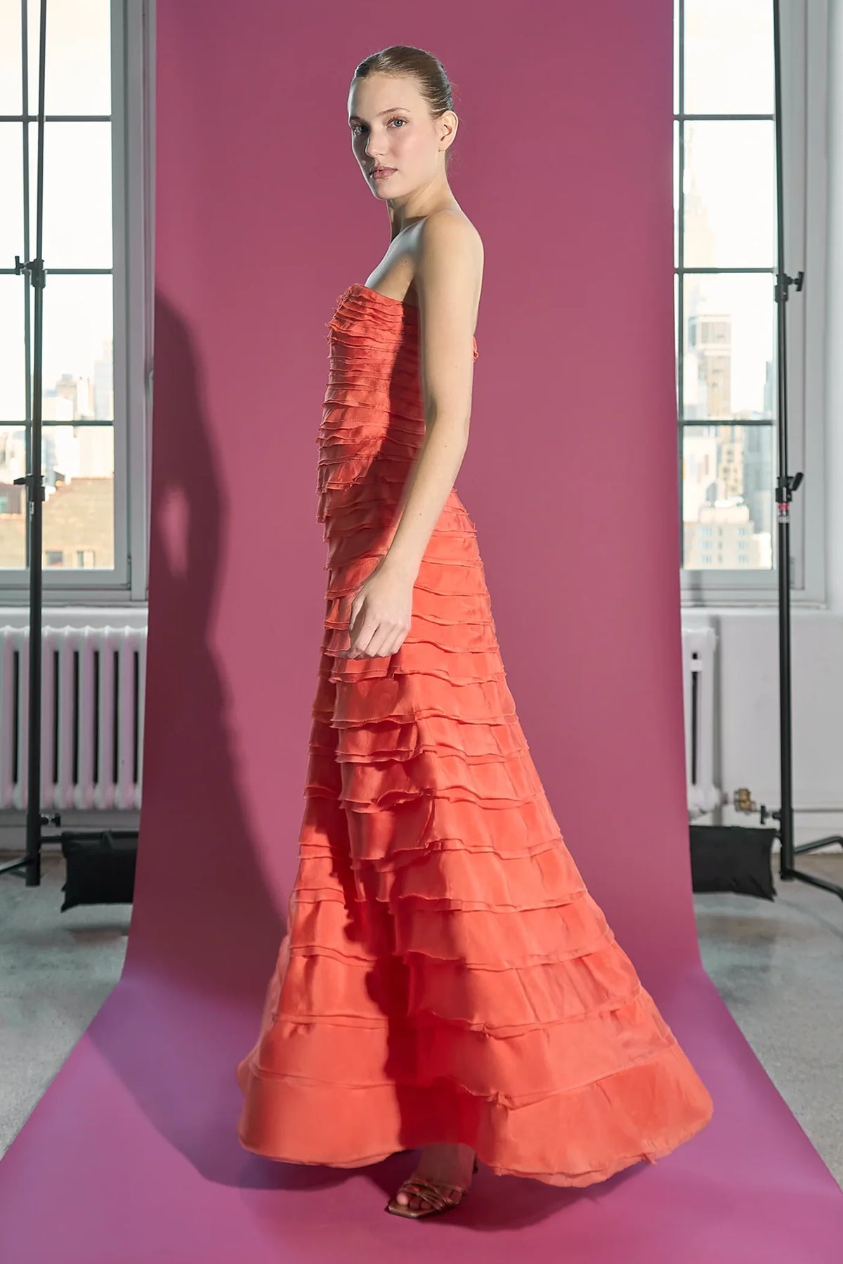 Amur Pepper Layered Gown - Desert Sun