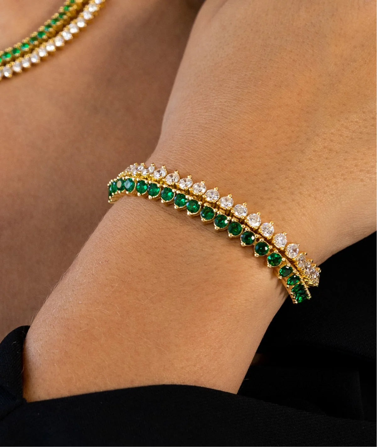 Sahira Jewelry Design Melinda Tennis Bracelet - Gold (6.5")