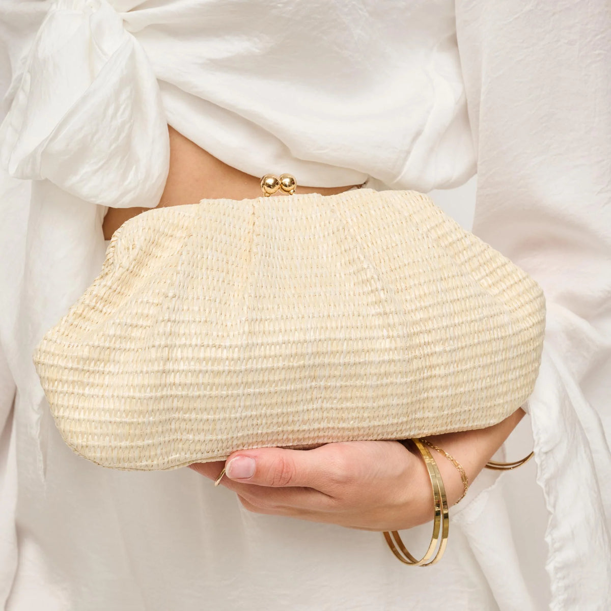 Triana Straw Frame Clutch