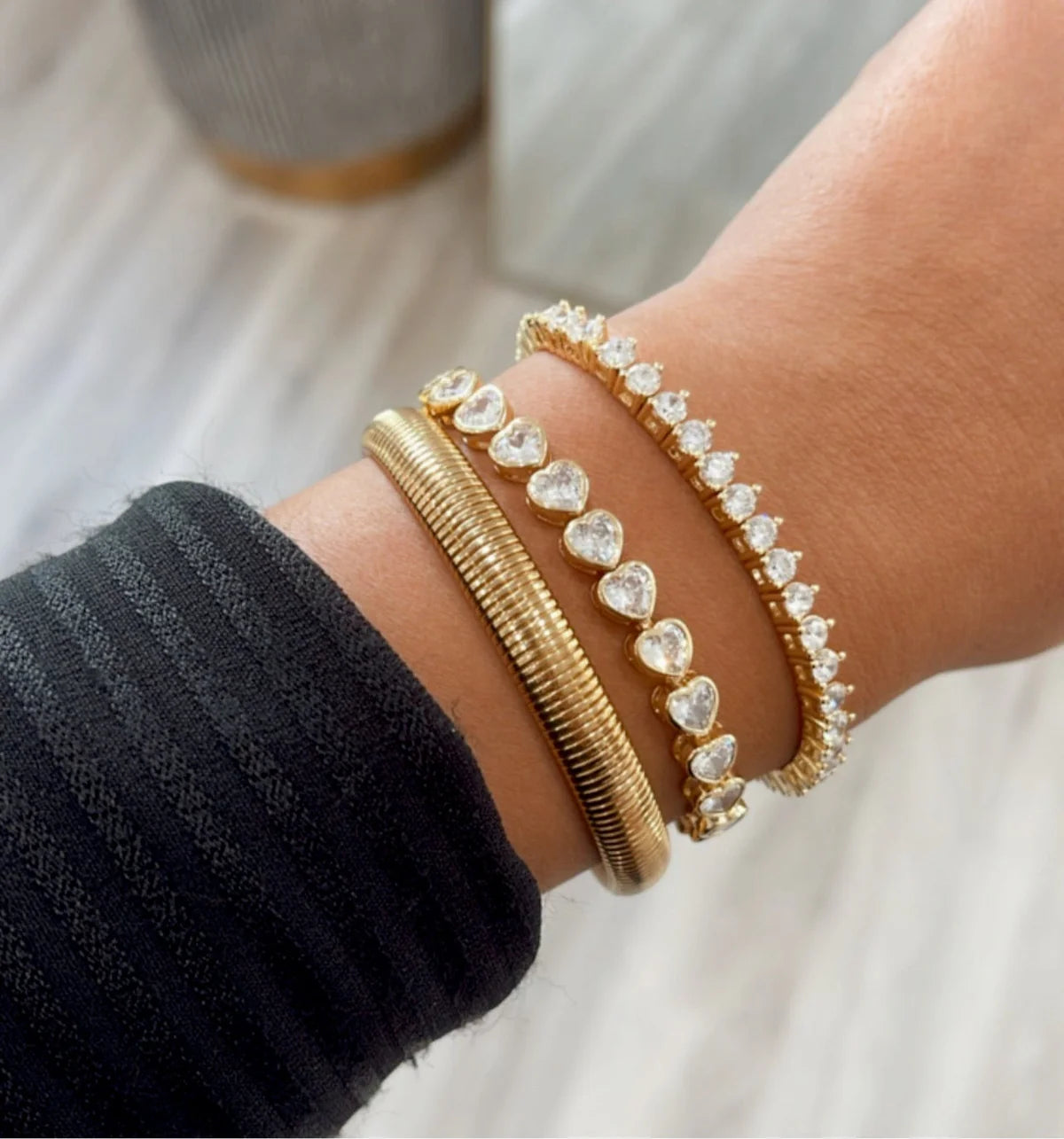 Sahira Jewelry Design Melinda Tennis Bracelet - Gold (6.5")