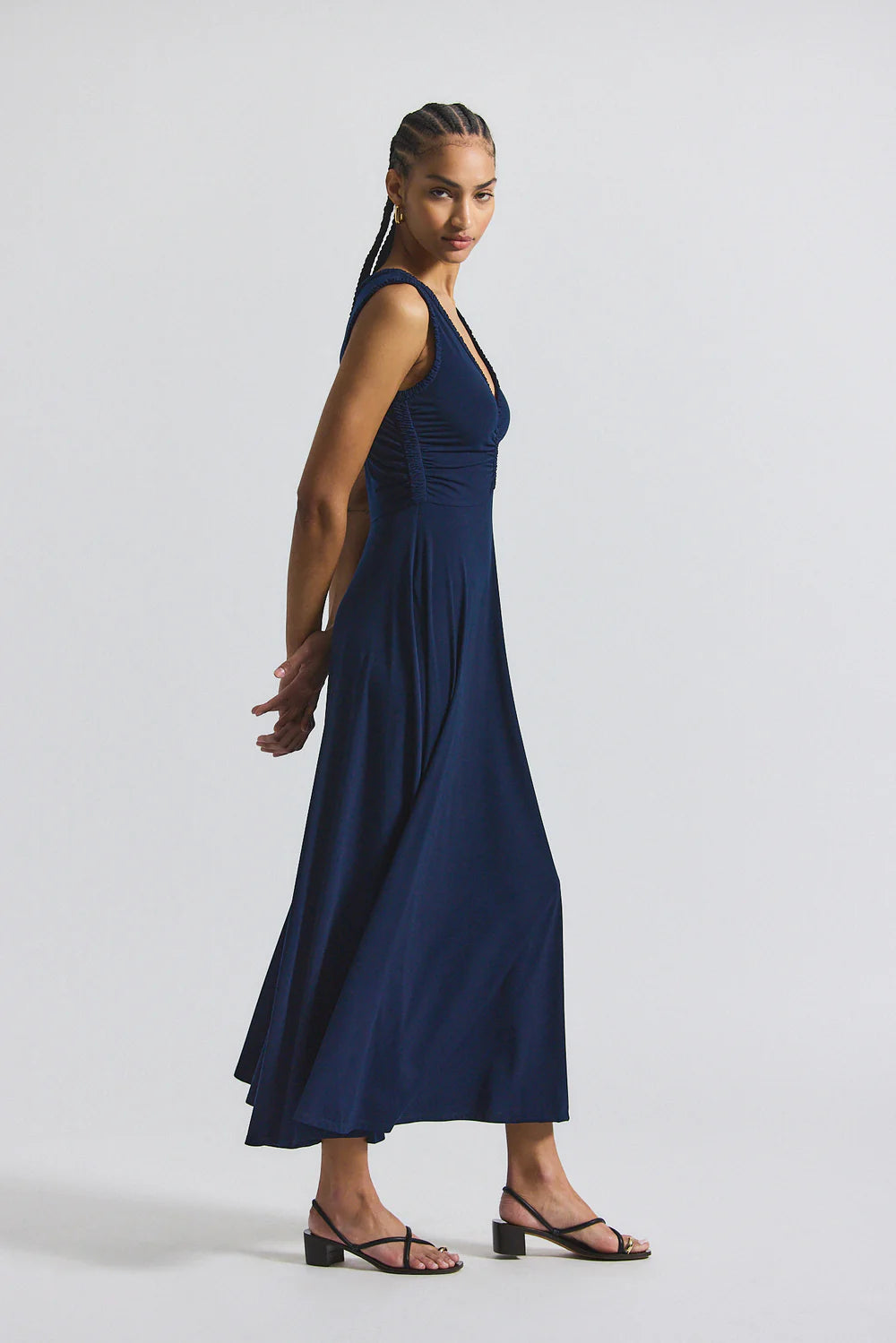 Misha Matte Jersey Ruched Dress