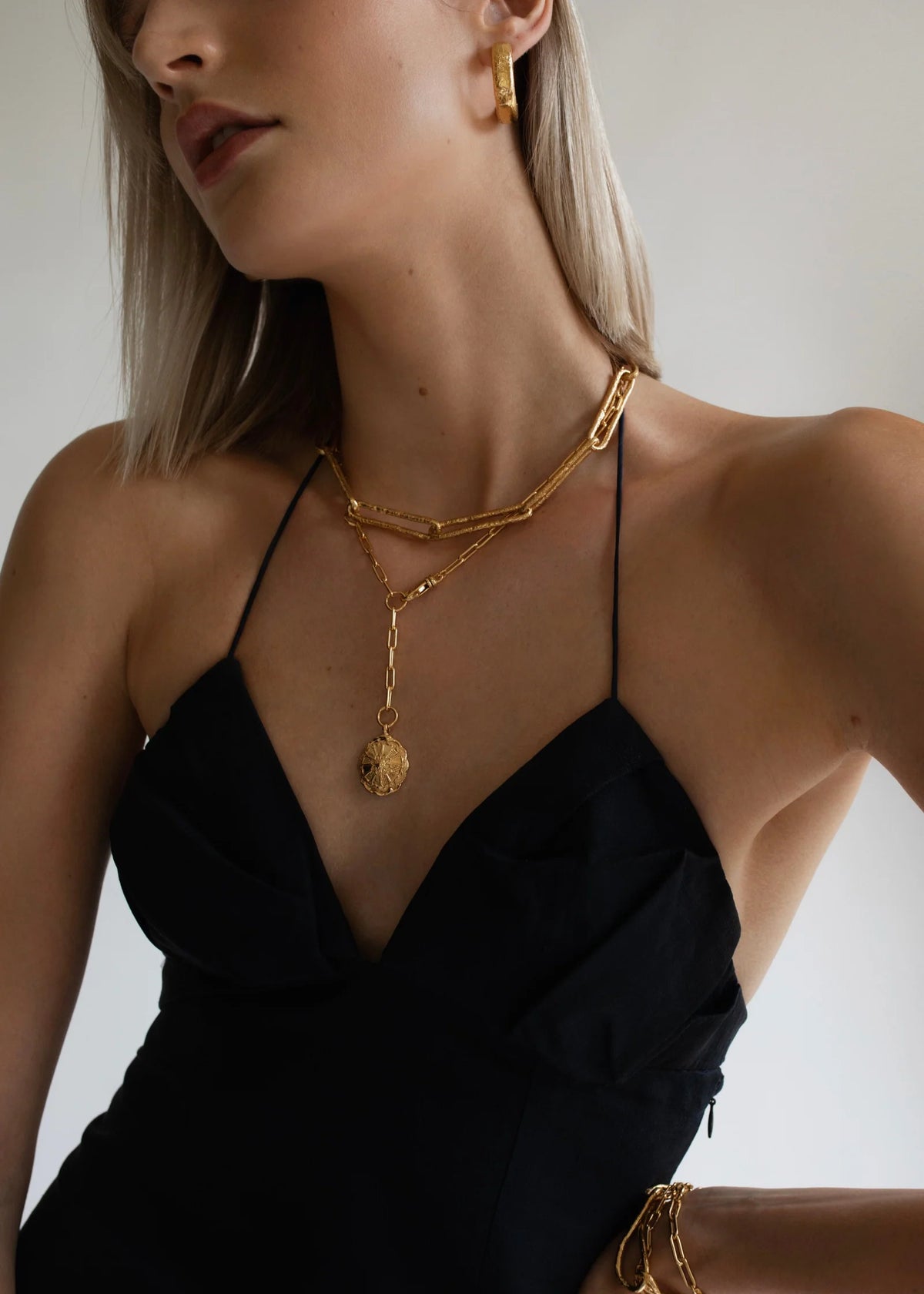 Pamela Card Jewelry Trompe L'Oeil Necklace - Gold