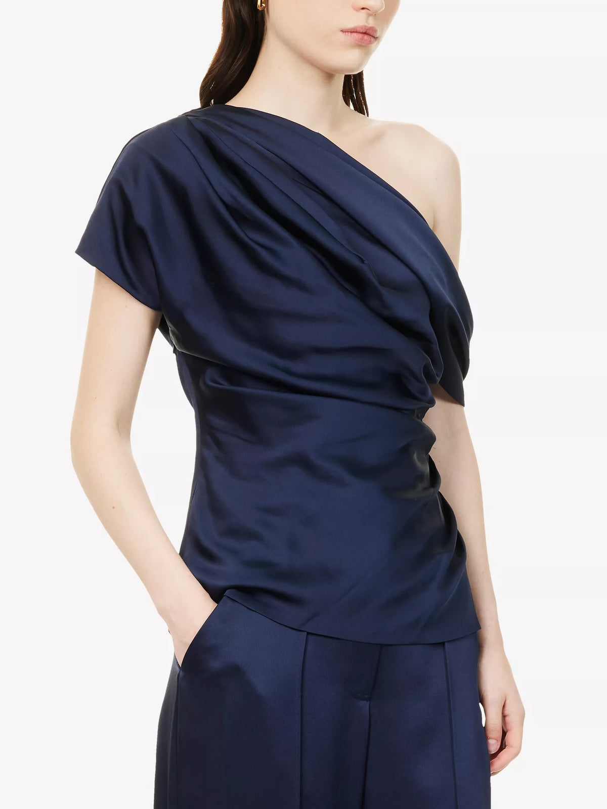 Simkhai Phoebe Draped Top - Midnight