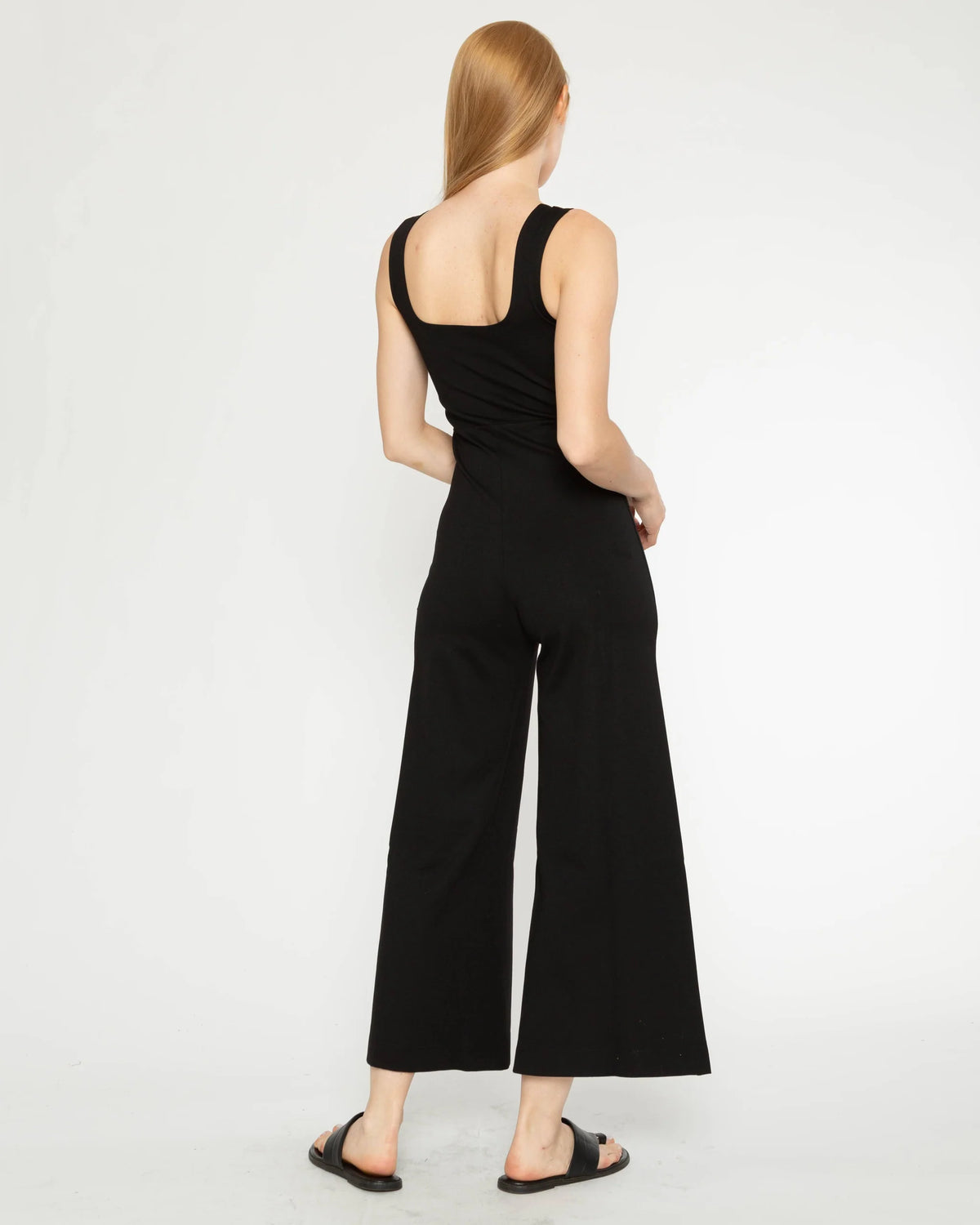 Ponte Knit Tank Wide Leg Jumpsuit