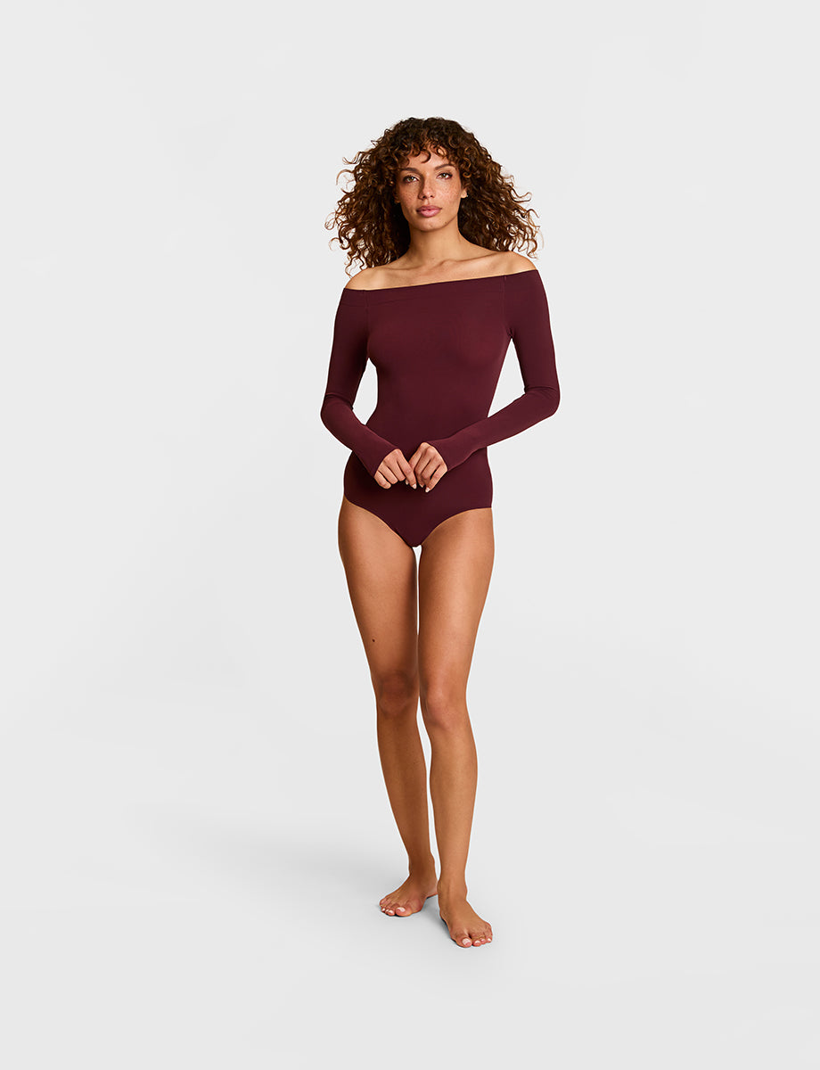 Commando Ballet Off the Shoulder Bodysuit - Raisin