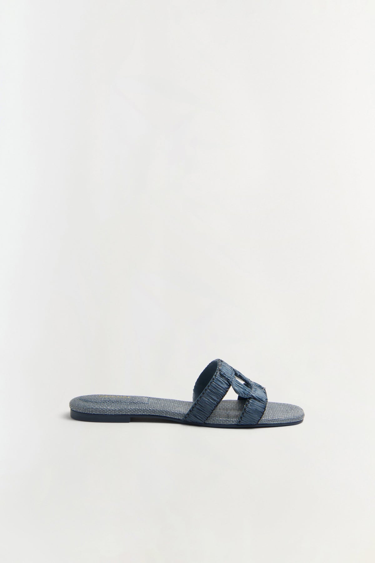 Simkhai Monogram Raffia Flat Slide