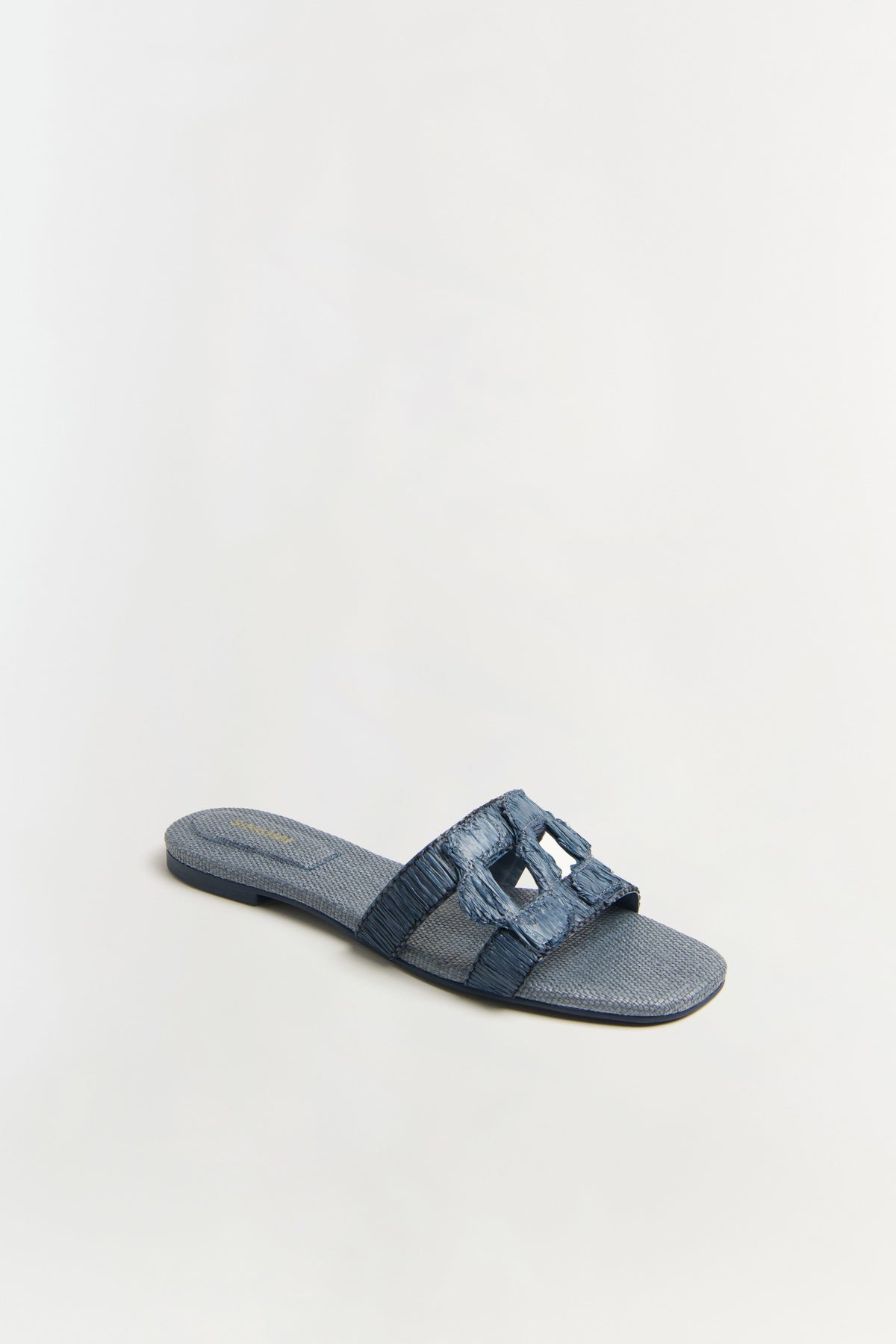 Simkhai Monogram Raffia Flat Slide