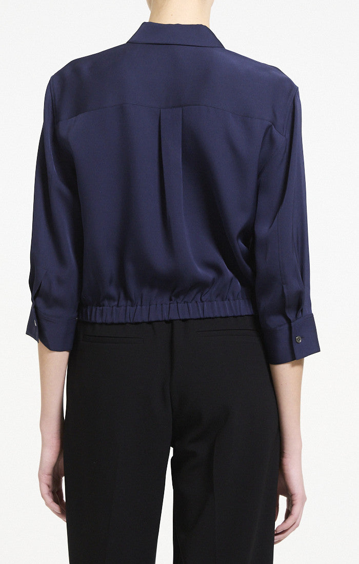 Theory Three-Quarter Sleeve Cropped Shirt 