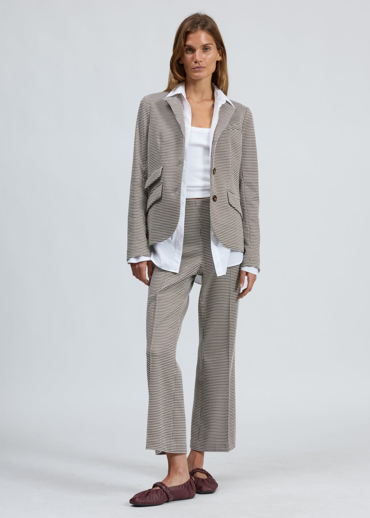 Rag & Bone Slade Blazer - Brown Gingham
