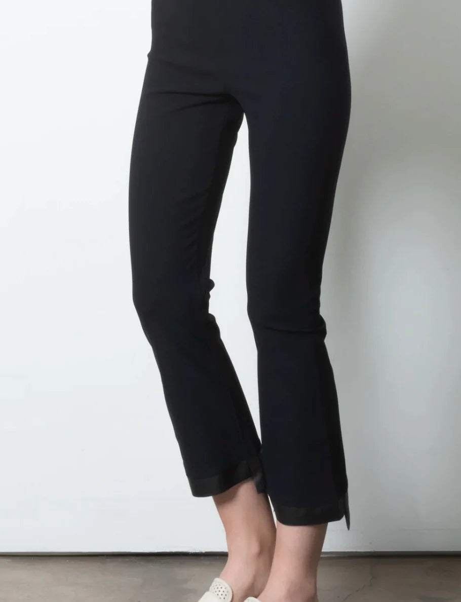Leather Tech Stretch Crop Pant - Black