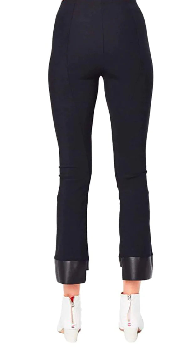 Leather Tech Stretch Crop Pant - Black