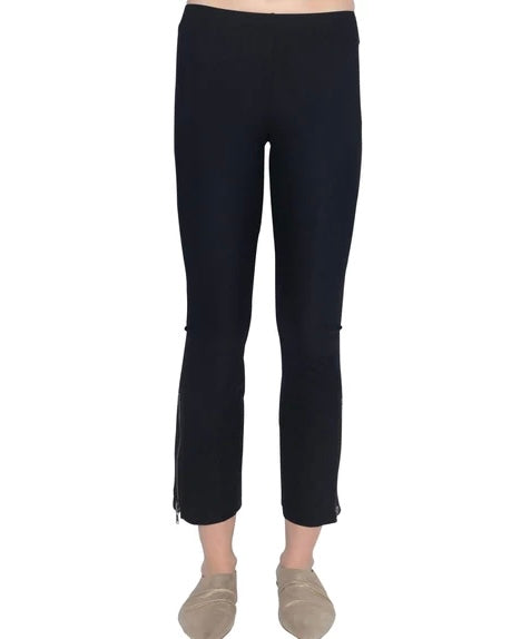 Elaine Kim Zipper Tech Stretch Crop Pant - Black